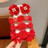 Juego de Pasadores de Año Nuevo para Niñas, Accesorios Rojos Festivos para el Festival de Primavera, Pinza para Flequillo de Niña Pequeña, Pinza Lateral, Pinza para Cabello de Bebé