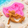 Molde de silicona para azúcar líquido DIY, arcilla de cerámica blanda, molde de modelado de la serie Ocean, estrella de mar, caracola, concha marina