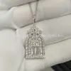 Colar de Porta da Felicidade HW de Luxo para Mulheres, Pingente Harry Winston, Banhado a Ouro Branco 18K, Corrente para Clavícula Full Diamond, Luxo Leve
