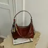Bolso Vintage de Piel Aceitada de Alta Gama 2026 Nuevo Estilo Moda para el Trabajo Bolso Cruzado de Hombro Único Bolso Tote de Gran Capacidad