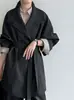 Jaqueta Feminina Estilo Britânico com Gola Alta Ns Classic 25 Outono Nova Retro Cadarço na Cintura Curta Casual Corta-Vento 3731