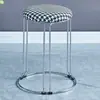 Taburete de Moda de Lujo Ligero para Uso en el Hogar, Taburete Engrosado para Dormitorio, Taburete Duradero para Adultos para Sala de Estar, Taburete de Hierro para Adultos, Taburete Pequeño