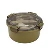 Lonchera Térmica Estudiante Femenina Estilo Coreano Linda Lonchera Trabajador de Oficina Caja Bento con Tapa y Cuchara Caja Simple de Acero Inoxidable Portátil