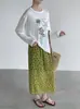 Taoguan [Lunares de Verano] Falda de Lunares de Estilo Vacacional Relajado para Mujer Falda Versátil Fluida de Gasa 26039