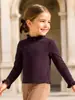 Camiseta de moda estilo europeo y americano para niñas Little maven, top infantil de otoño de manga larga y cuello alto, camiseta básica para bebé