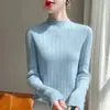 Pronta-entrega de primeira linha transfronteiriça mistura de lã outono/inverno 2026 novo feminino curto modelagem solta gola semi-alta base canelada