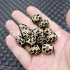 Pulseira de Contas de Jade com Contas Dzi Amarelas de Nove Olhos, Contas de Arroz de Ágata Preta e Contas Cilindricas Lezi