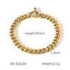 Pulsera Europea y Americana de Explosiones Transfronterizas Cadena Retorcida de Acero Inoxidable Pulsera de 18K Estilo INS de Moda para Mujer Cadena Cubana Cadena Hecha a Mano Decoración