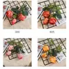 Flores Artificiales 3 Cabezas Rosa Manta Flor de Rosa Seca Humectante Hogar Decoración de Alta Gama Boda Ramo de Flores Falsas Adorno