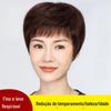 Peruca Cabeça Cheia Cabelo Liso Curto Texturizado Elegante Leve Peruca Mãe Capacete Feminino Xuchang Peruca Superior Completa