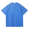 Camiseta Redonda Estilo Vintage Lavada 230g Transfronteiriça, Estilo Americano, Caimento Solto Europeu e Americano, Ombro Caído, Algodão Puro Resistente, Processo Tie-Dye, Manga Curta