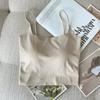 Sensação nude simples e sem costura com bojo no peito, beleza pura, alça nas costas, roupa íntima feminina, primavera e outono, cor sólida, roupa esportiva, top tubo