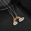 Collar con patrón de nubes de arcoíris europeas y americanas, un par de buenos amigos, mejores amigas, novias, collar de hombre cosido