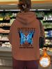 Sudadera con capucha y forro polar de manga larga para mujer, con bolsillo tipo canguro, estampado de mariposas, talla europea transfronteriza, para otoño e invierno