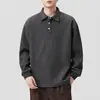 Sudadera Retro de Otoño 2026 Estilo Old Money Cuello Polo para Hombre Manga Larga Sencilla Holgada Versátil Chaqueta Moderna