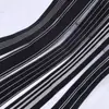 Cinturón Elástico Plano de Seda Plateada de Alta Densidad y Alta Elasticidad Cinturón de Goma Rayado Blanco y Negro de Seda Ligera Cinturón Elástico Decorativo para Ropa