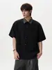 Camisa de Cuello Estilo Old Money Manga Corta Unisex 2026 Nuevo Cárdigan Chaqueta de Manga T Top Casual Relajado de Media Manga