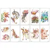 Amazon Transfronterizo Nuevas Pegatinas de Tatuaje de Animales Pintados Tigre León Colorido Tatuajes Temporales de Animales Simulados