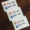 Uñas de pies de verano cuadradas cortas desmontables con lunares en contraste amarillo y azul y rayas negras