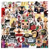 50 Piezas de Pegatinas de Graffiti de Competición de Lucha UFC para Fundas de Teléfono, Tabletas, Cascos, Decoraciones de Escritorio, Pegatinas Impermeables al por Mayor