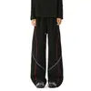 Calça Esportiva Casual Longa de Design Hasselblad com Bloqueio de Cores Reto Solto para Uso Externo Estilo Casal Masculino