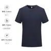 Antiaderente Verão Fino Fio Duplo Amônia Líquida Algodão Gola Redonda Masculina Solta Manga Curta Cor Sólida Camisa Base Camiseta Personalizada Secagem Rápida