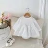 Camisa Babydoll de Manga Larga Nueva de Primavera para Niñas Algodón para Bebés Niña Bordado de Lazo Mono Harem