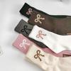 [Veludo Nano] Meias Femininas Coreanas Quentes e Confortáveis com Laço, Meias de Cano Médio, Estilo Girly Vibrante Dongdaemun
