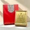 Estatueta de Buda de Ouro Puro 999 para o Ano de Nascimento, Estátua de Buda das Oito Divindades Guardiãs com Moldura de Folha de Ouro, Presente de Negócios para Idosos, Oração por Bênçãos