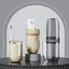 Cepillo de dientes de viaje, vaso para enjuague, caja de almacenamiento para cepillo de dientes, conveniente set de cepillo de dientes y estuche, herramienta esencial para personas perezosas
