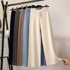 Pantalones Anchos de Corte Holgado para Mujer, Novedad Otoño 2026, Cintura Alta, Estilo Coreano, Casual, Pantalones de Punto Gruesos de Pierna Recta para Otoño e Invierno