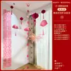Decoração de Casamento Tira Longa Caractere Xi Flor Puxada Decoração Suspensa Arranjo do Quarto de Casamento Quadrado Masculino e Feminino Teto de Fundo de Casa Nova Pingente Suspense