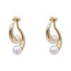 Brincos de pérolas designer frontal e traseira cruz personalidade luz luxo Coreia do Sul 925 prata agulha elegante novos brincos para mulheres