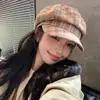 Gorro Octagonal de Lana para Mujer Otoño e Invierno 2026 Gorro de Artista Vintage que Hace que la Cara Parezca Más Pequeña, Boina Versátil