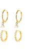 Pendientes de aro de cartílago drapeados transfronterizos de Amazon: exquisitos pendientes de aro dorados sencillos de tres piezas, ideal como regalo.