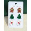 Navidad Nuevo Set de 3 Piezas Aretes de Navidad Hechos a Mano DIY Árbol de Navidad Hombre de Jengibre Muñeco de Nieve Aretes Colgantes Acrílicos