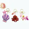 Chaveiro Artesanal com Contas Série Oceano, Acessórios para Bolsa de Concha e Água-viva, Suprimentos Decorativos DIY para Vestido, Sapato e Chapéu