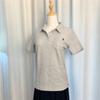 Camiseta Branca com Gola Polo e Botões de Manga Curta para Mulheres, Saia Plissada de Cintura Alta Versátil Estilo Preppy, Conjunto de Duas Peças Verão com Top Justo
