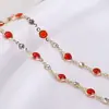 Cadena de diamante rojo mariposa que conserva el color, materiales para collar DIY hechos a mano, palillo para el pelo, accesorios de cadena fluida para ropa y pulseras