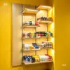 Estante de exhibición de aleación de aluminio conductora engrosada para pilar AA, de doble ranura, con varilla vertical, riel para supermercado, ganchos accesorios para ranura conductora