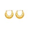 Pendientes de oro de 18 quilates con hebilla de oreja de acero de titanio liso con temperamento simple y textura en forma de U de tendencia de gran sentido.