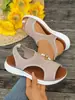24 Sandalias Planas Transpirables de Tejido Volador Talla Grande Nuevas de Verano para Mujer Sandalias de Playa de Suela Gruesa Casuales Europeas y Americanas Calzado para Mujer