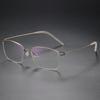 Armazón de Gafas Cuadrado de Aleación de Titanio para Negocios con Cara Grande para Miopía Armazón para Gafas de Hombre y Mujer Armazón de Gafas de Moda sin Tornillos Armazón Simple