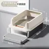 Bandeja para gatos de acero inoxidable semi-cerrada extragrande, inodoro para gatos con valla alta anti-salpicaduras, suministros para mascotas al por mayor