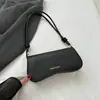 Bolsa de axila de texto de nicho Ins 2024 Verano Color Sólido PU Bolsa Cuadrada Pequeña Bolso de Hombro para Viajes Diarios Bolso Cruzado Bolso de Mano