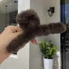 Coreano Outono e Inverno Novo Clipe Peludo Grande Quente Voltar Cabeça Disco Hairpin Imitação Coelho Cabelo Grab Shark Clip para Mulheres
