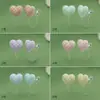 Aretes de Resina con Brillo Graduado en Forma de Corazón, Clips para Orejas, Doble Uso, Mini Pequeños, Sin Dolor, Sin Perforaciones, Juveniles, Versátiles, de Hada