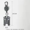 Hebilla de tracción fácil creativa de fábrica para escalada al aire libre, clip de cable de acero para insignia, clip trasero de cinturón, llavero retráctil automático, juego de tarjetas