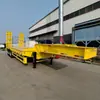 Semirremolque de Plataforma Baja de 3 Ejes Fabricado en Fábrica para Exportación, Remolque de Gancho y Eslinga para Transporte de Maquinaria de 12.5m / 70 Toneladas