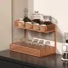 Portavasos de Doble Capa Estante de Almacenamiento para Vasos Portavasos de Escritorio para Tazas de Café de Vidrio Acabado de Alta Gama Estante de Almacenamiento para Tazas de Té de Cocina Mesa de Comedor